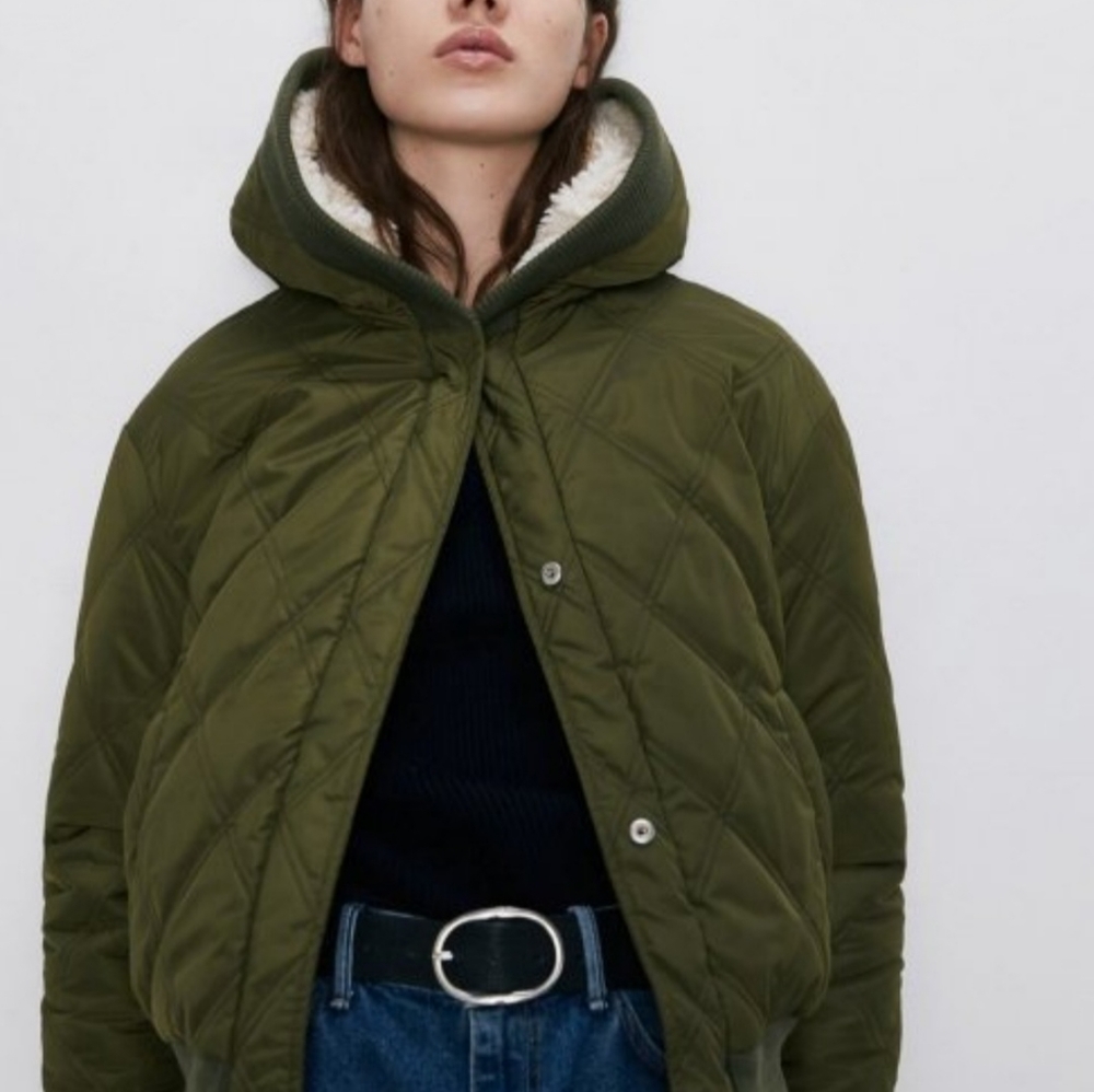 NWT Zara Hooded Bomber Jacket